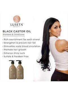 L LUSETA Luseta Jamaican Black Castor Oil Shampoo Strengthen And Restore Fine And Dry Hair Scalp Care 16.9Oz  - Image 2