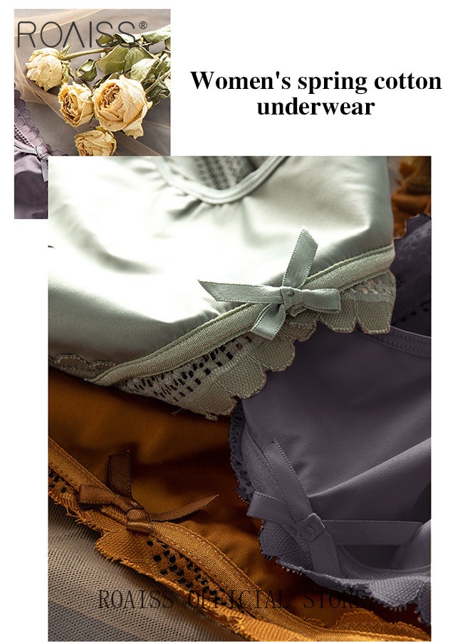 roaiss - 3 Pack Women Panties Set 3 Piece Collection of High End Lace Trimmed Mid Rise Triangle Underwear with Antibacterial Cotton Lining - Image 1