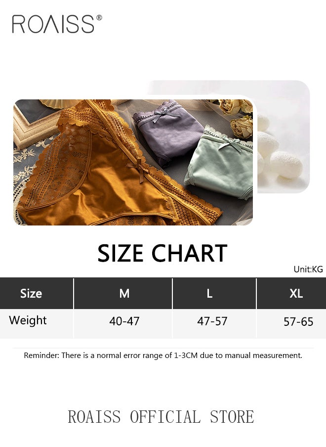 roaiss - 3 Pack Women Panties Set 3 Piece Collection of High End Lace Trimmed Mid Rise Triangle Underwear with Antibacterial Cotton Lining - Image 1