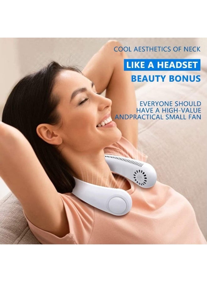 🌿 Bladeless Portable Neck Fan with 360° Adjustable Angle – USB Rechargeable Personal Fan, 3 Speeds, Ultra-Quiet Lightweight Design for Office, Travel & Outdoor Activities - Image 3