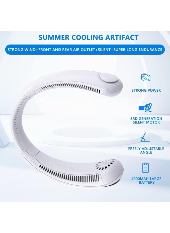 🌿 Bladeless Portable Neck Fan with 360° Adjustable Angle – USB Rechargeable Personal Fan, 3 Speeds, Ultra-Quiet Lightweight Design for Office, Travel & Outdoor Activities - Image 2