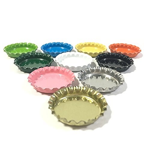 RUTICH HAWORTHS 100 PCS Crown Bottle CaPs Decorative Bottle Cap Double Sideds Printed Craft Bottle Stickers for Hair Bows, DIY Pendants or Craft ScraPbooks Mixed Colors(10colors)… - Image 3