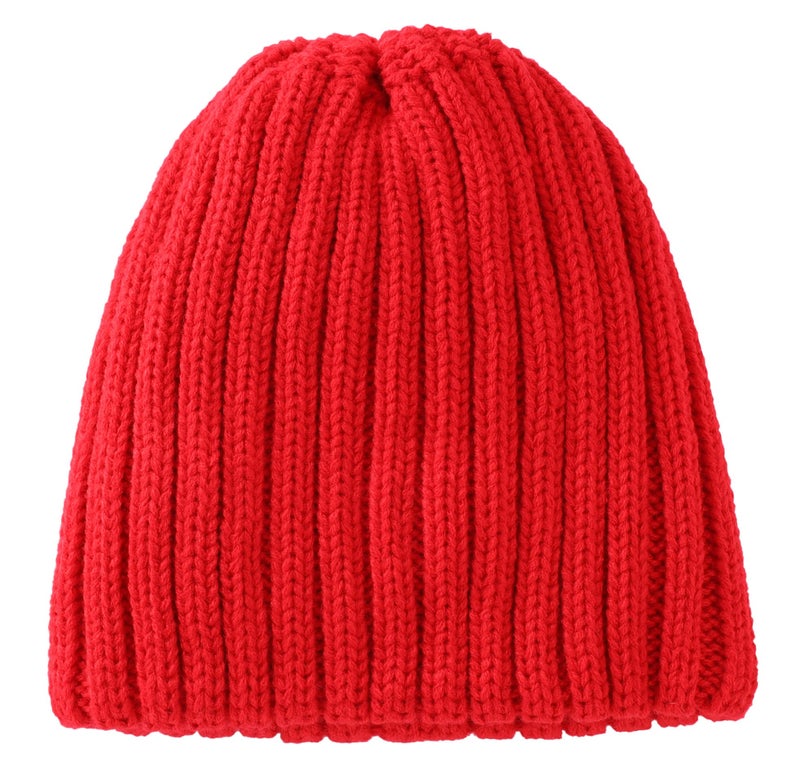 Connectyle Womens Knit Beanie Hat Acrylic Cuffed Beanies Stretch Ribbed Warm Skull Ski Hats Caps Red - Image 5