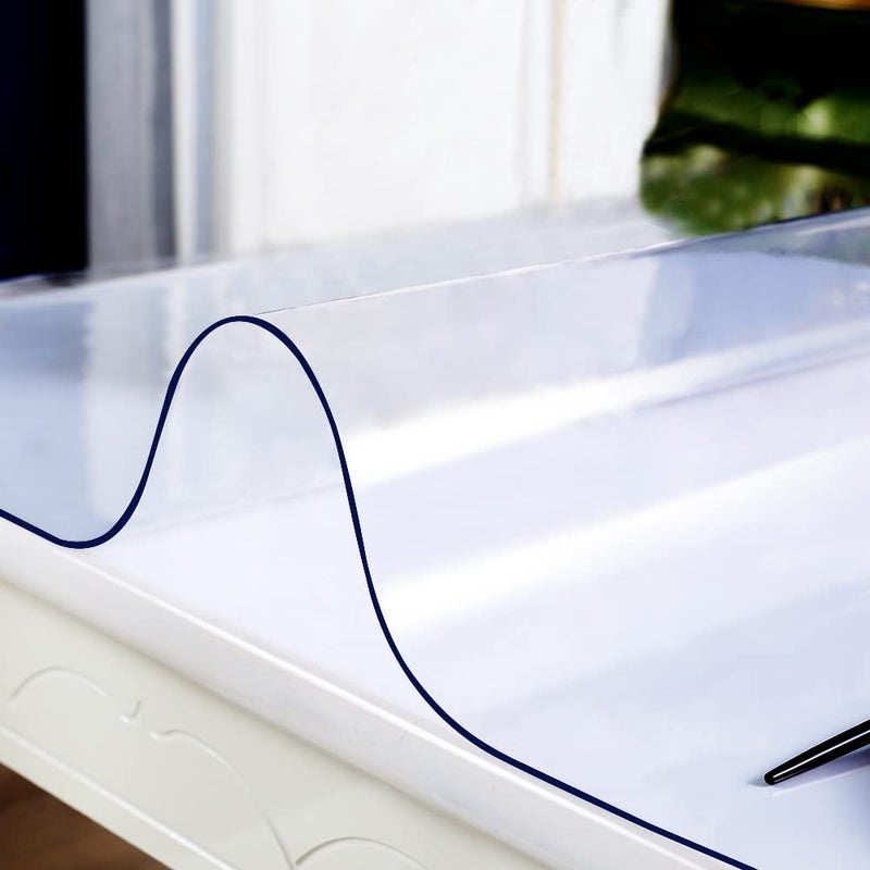 SPLENDEFUL Rectangular 14x20 Inches Waterproof Clear PVC Writing Computer Desk Mat Crytal PVC Table Cover Pads Plastic Table Protector for Coffee Table Dresser TV End Sofa Table Protector Non-Slip Easy Clean  - Image 1