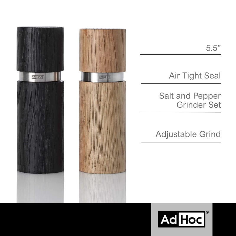 AdHoc Textura Pepper and Salt Mill Set - Salt & Pepper Mill for Seasoning - Handy Grinder with Ceramic Grinding Mechanism - Adjustable Grinder for Cooking - Image 3