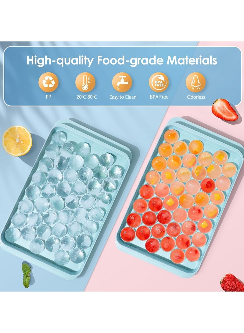 Mmmon Ice Cube Tray with Lid and Bin -Round lce Trays for Freezer with Lid - lce CubeTrays for Freezer with lce Container(Blue)  - Image 3