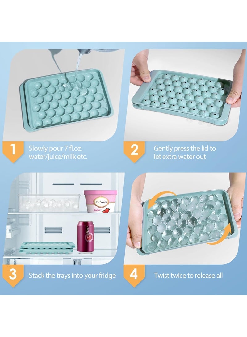 Mmmon Ice Cube Tray with Lid and Bin -Round lce Trays for Freezer with Lid - lce CubeTrays for Freezer with lce Container(Blue)  - Image 4
