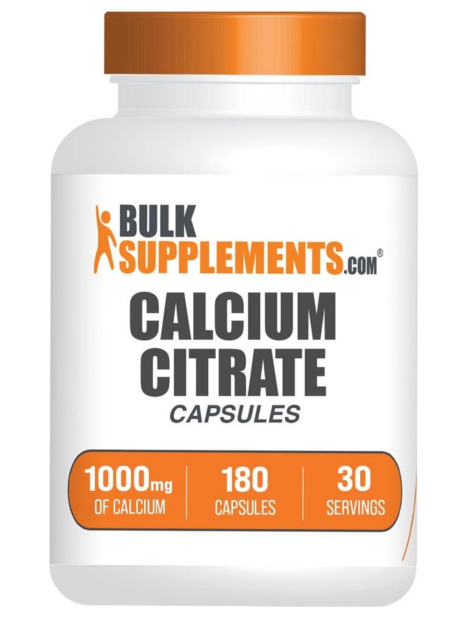 بالك سابلمنتس كبسولات سترات الكالسيوم من BulkSupplements.com - مكمل سترات الكالسيوم، بتركيز 1000 ملجم من الكالسيوم لكل وجبة - خالٍ من الصويا، 6 كبسولات لكل وجبة، 180 كبسولة (عبوة من 1)  - Image 1