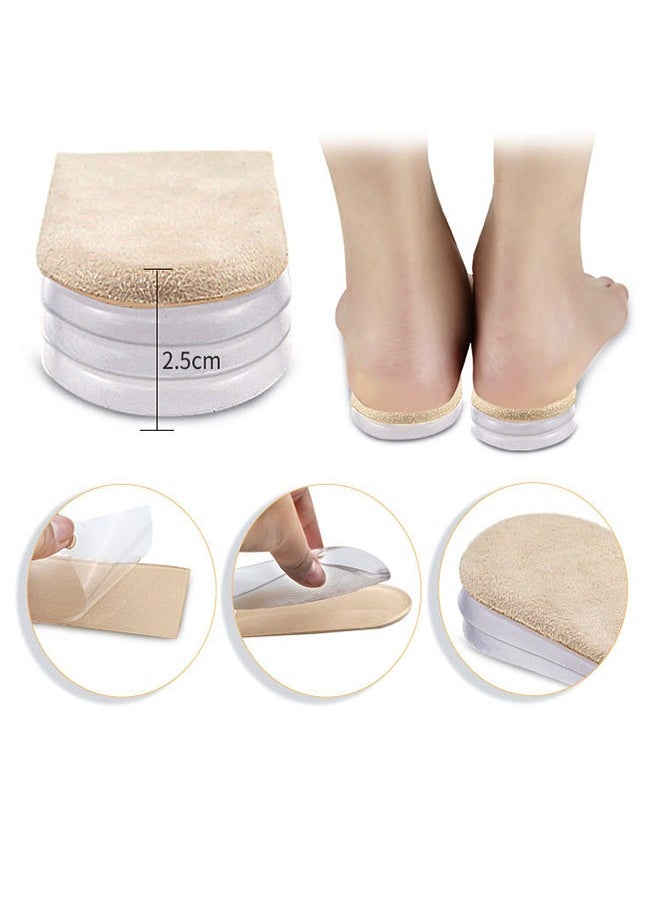 Generic - 1 Pair Heel Lift Inserts, 4 Layer 2.5cm Adjustable Orthopedic Gel Shoe Lifts For Leg Length Discrepancies, Heel Pain, Achilles Tendonitis, Heel Cushion For Men 9-14 Or Women 10-13(Size S) - Image 1
