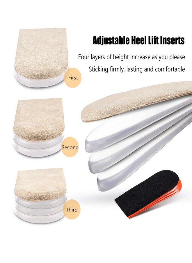 Generic - 1 Pair Heel Lift Inserts, 4 Layer 2.5cm Adjustable Orthopedic Gel Shoe Lifts For Leg Length Discrepancies, Heel Pain, Achilles Tendonitis, Heel Cushion For Men 9-14 Or Women 10-13(Size S) - Image 1