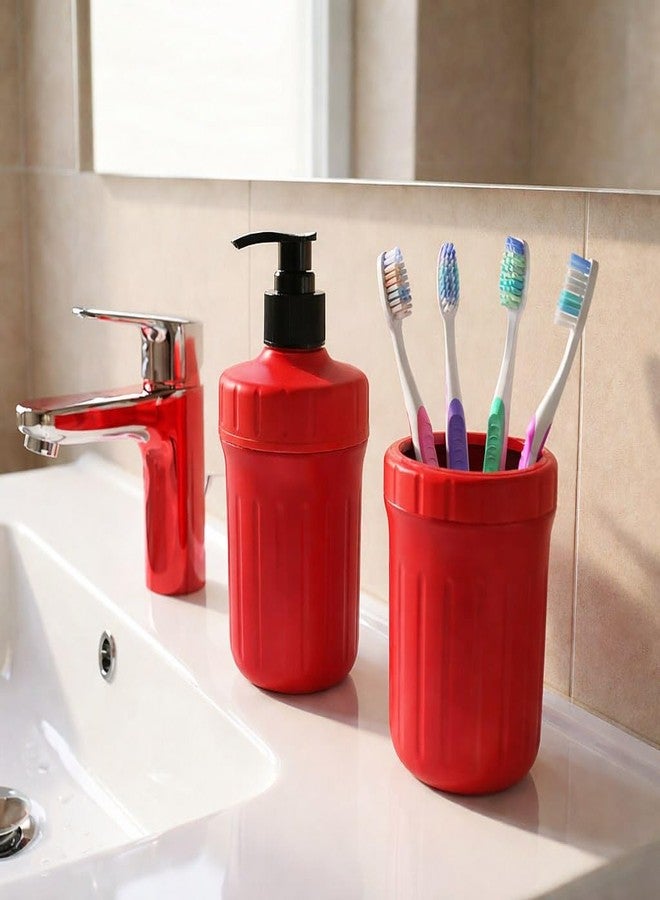 Cheet enterprise Multipurpose Soap Dispenser with Utility Holder for Kitchen & Bathroom | 2-in-1 Hand Pump Liquid Dispenser with Sponge, Brush & Accessories Storage | Durable Leak-Proof Organizer Set (1 Set) - Image 2