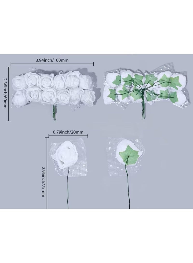 Artificial Flowers Fake Flowers Realistic Touch Romantic Flowers for Wedding Birthday Party Table Decoration (12 Pieces) White - Image 5