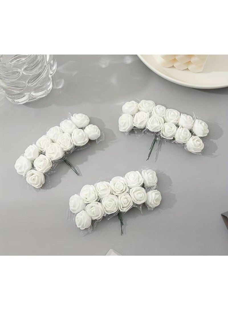 Artificial Flowers Fake Flowers Realistic Touch Romantic Flowers for Wedding Birthday Party Table Decoration (12 Pieces) White - Image 4