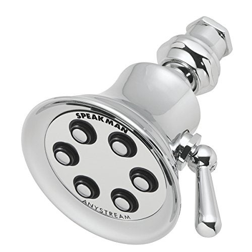 Speakman S-2254 Retro 3-Setting Shower Head for Stylish Bathroom Décor, 2.5 GPM, Polished Chrome - Image 1