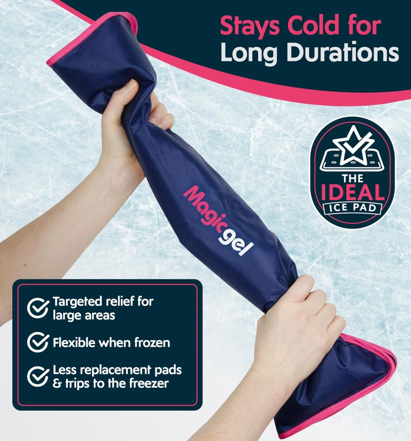 Magic Gel Extra Large & Reusable Ice Pack (15 x 23.5 inches, XL) for Maximum Back and Full Body Pain Relief from Injuries, Swelling, Bruises, Sprains | Ice Blanket for Sleeping & Physical Therapy | By Magic Gel - Image 4