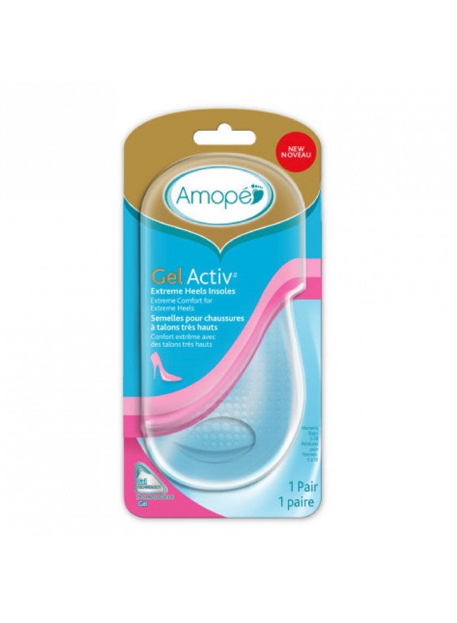 Amope Amope GelActiv Extreme Heels Insoles for Women, 1 pair, Size 5-10  - Image 1