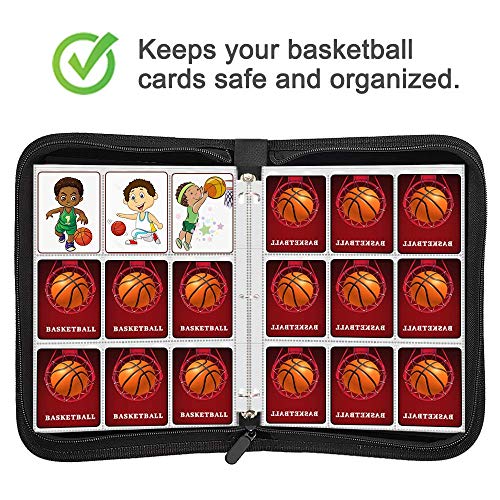 POKONBOY 900 Pockets Basketball Card Binder Sleeves for Trading Cards, Carrying Case with Basketball Card Sleeves Album Holder Protectors for Football Baseball Sports Cards - Image 5