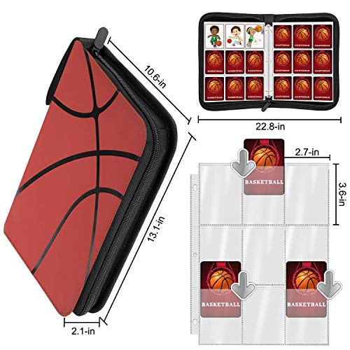 POKONBOY 900 Pockets Basketball Card Binder Sleeves for Trading Cards, Carrying Case with Basketball Card Sleeves Album Holder Protectors for Football Baseball Sports Cards - Image 2