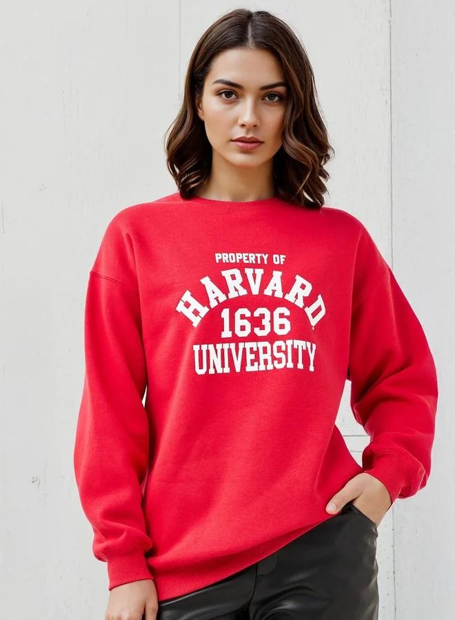 SP Characters Harvard Print Sweatshirt with Crew Neck