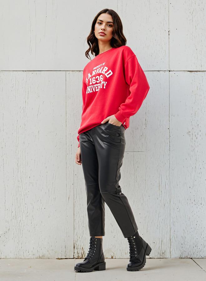 SP Characters Harvard Print Sweatshirt with Crew Neck - Image 2