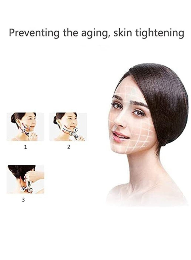 Yuwell 3D V Face Kneading Ball Massager Platinum Body Slimming Roller Tighten Skin Tools - Image 2