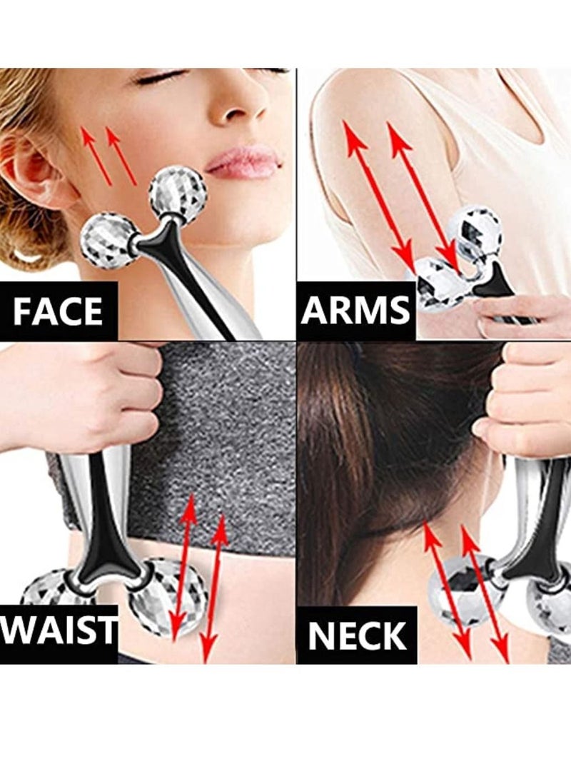Yuwell 3D V Face Kneading Ball Massager Platinum Body Slimming Roller Tighten Skin Tools - Image 3