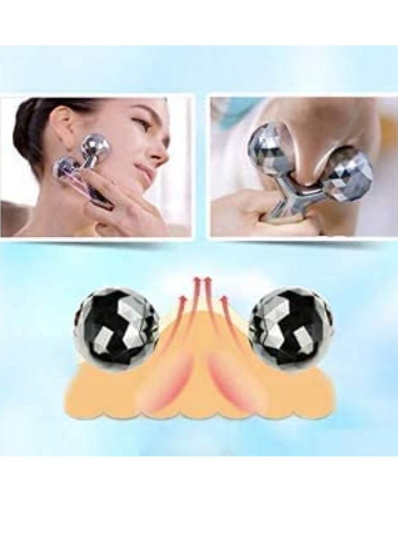 Yuwell 3D V Face Kneading Ball Massager Platinum Body Slimming Roller Tighten Skin Tools - Image 5