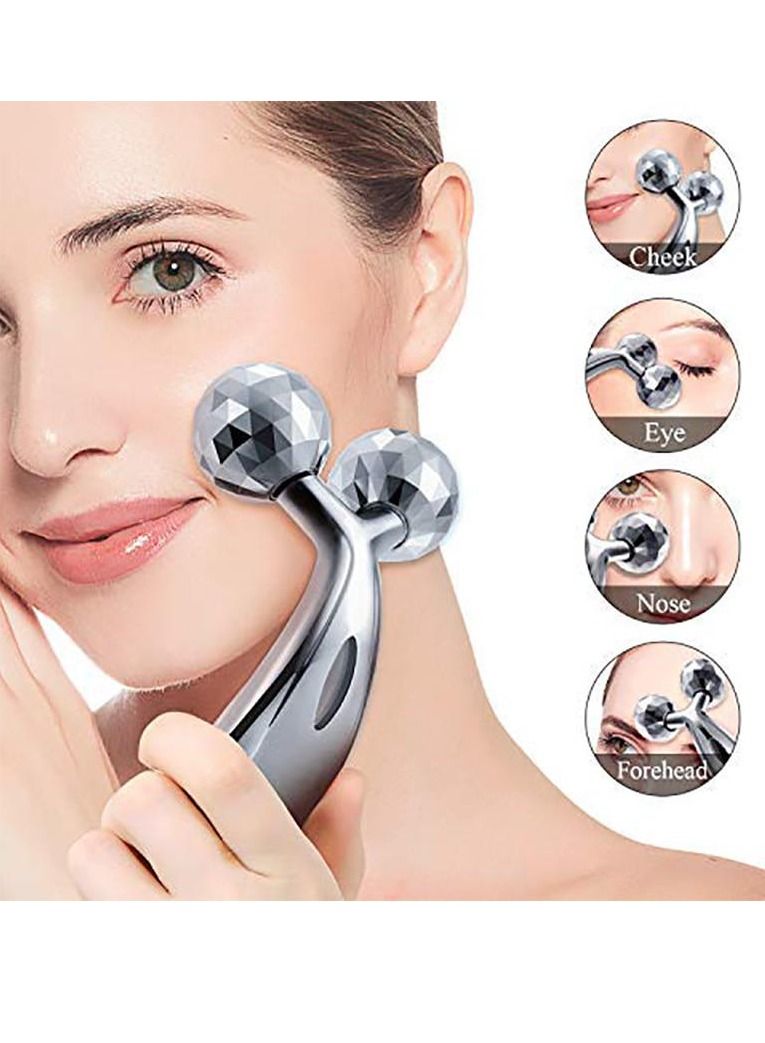 Yuwell 3D V Face Kneading Ball Massager Platinum Body Slimming Roller Tighten Skin Tools - Image 1