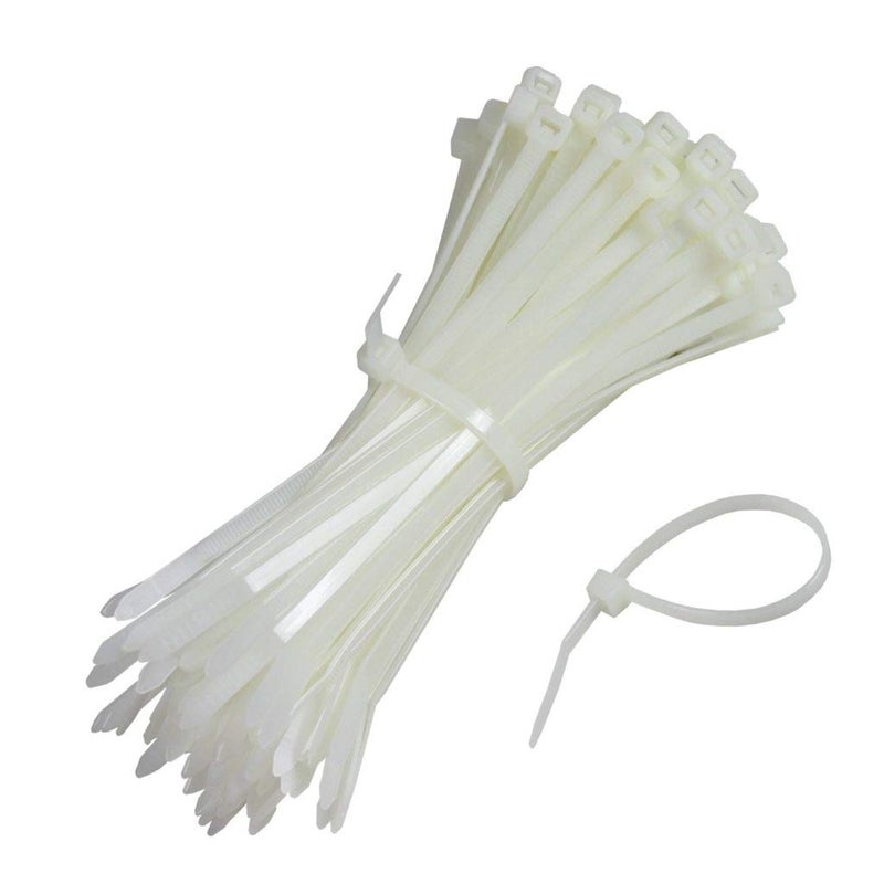 CONTACT Assorted 6 Inch Nylon Cable Ties Zip Wire Organiser Ties 200 Pieces White