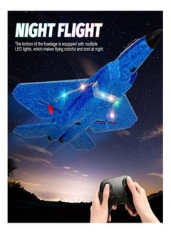 Generic F-22 Raptor Remote Control Airplane, 2.4GHz 6-Axis Gyro with Light Bar, Fighter Airplane Gift for Kids (Blue)  - Image 2