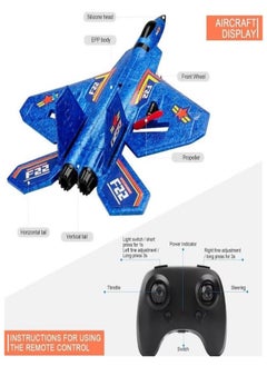 Generic F-22 Raptor Remote Control Airplane, 2.4GHz 6-Axis Gyro with Light Bar, Fighter Airplane Gift for Kids (Blue)  - Image 4