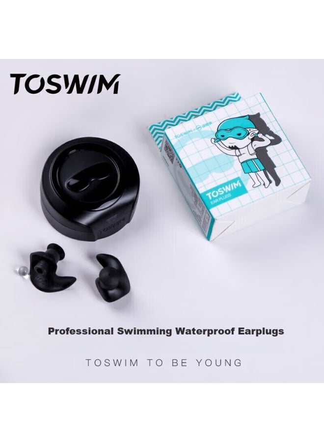 Toswim Professional Swimming Earplugs, Soft And Comfortable, Medium Waterproof, Essential For Ois Externa, Bathing Accessory, Swimming Equipment, Ink Fish Black - Image 5