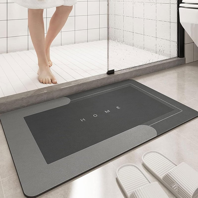 THMINS حصيرة حمام دياتوم من ، 80×50 سم، حصيرة حمام طويلة غير قابلة للانزلاق، سريعة الجفاف، فائقة الامتصاص، سهلة التنظيف، حصيرة أرضية، حصيرة باب، تستخدم للحمام والمرحاض ومدخل المطبخ... - Image 1
