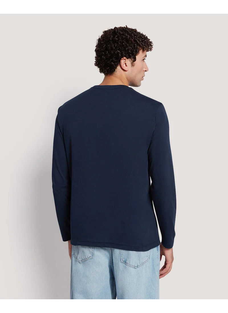 غانت Gant Men’S Long Sleeve Cotton T-Shirt With Shield Logo