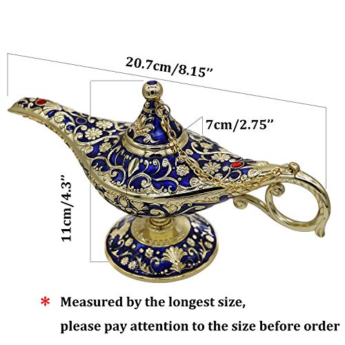 AVESON Classic Vintage Rare Legend Aladdin Magic Genie Costume Lamp Home Table Decoration & Gift, Royal Blue - Image 2