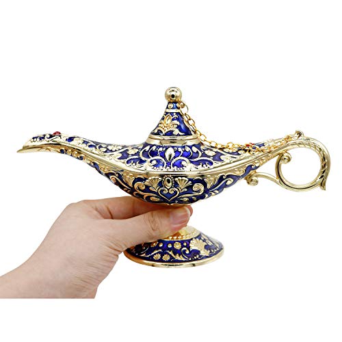 AVESON Classic Vintage Rare Legend Aladdin Magic Genie Costume Lamp Home Table Decoration & Gift, Royal Blue - Image 4