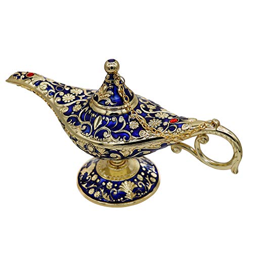 AVESON Classic Vintage Rare Legend Aladdin Magic Genie Costume Lamp Home Table Decoration & Gift, Royal Blue - Image 3