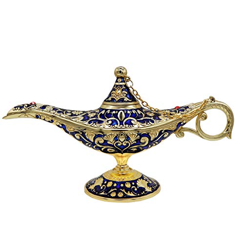 AVESON Classic Vintage Rare Legend Aladdin Magic Genie Costume Lamp Home Table Decoration & Gift, Royal Blue - Image 1