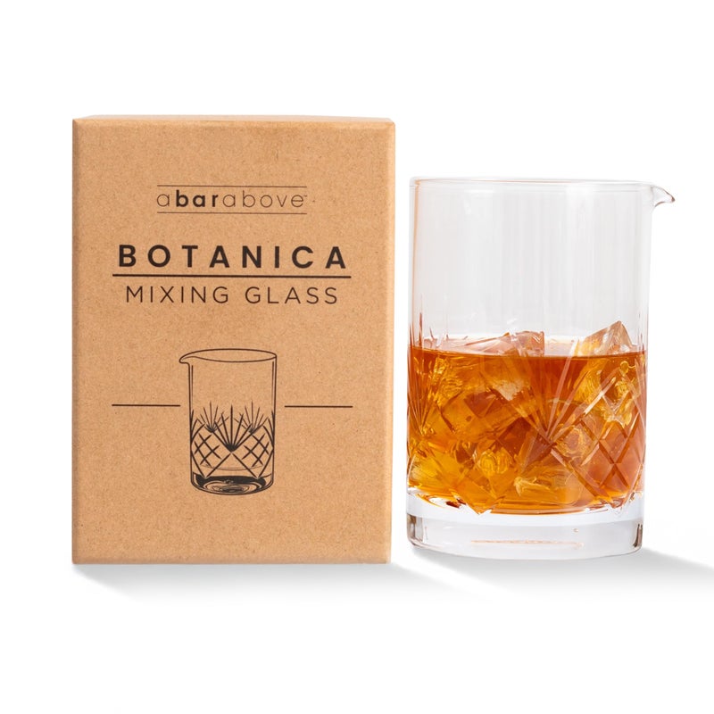 A Bar Above Botanica Cocktail Mixing Glass Thick Sturdy Glass Beaker to Mix and Stir Cocktails Drink Mixer for Bar Mixing Set Basic Professional or Home Bar Accessories 18oz