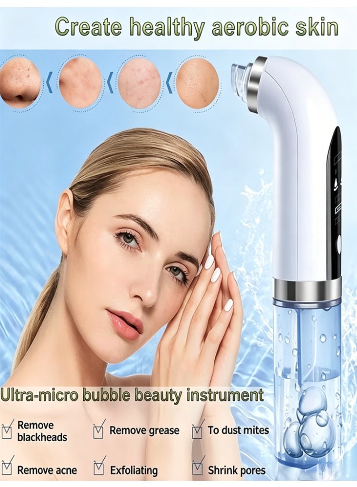 Halamine Electric Pore Vacuum Blackhead Remover Kit, 3 Suction Modes 6 Probes USB Rechargeable Facial Cleanser, Professional Skin Pore Extractor Tool for Removing Acne Grease Pore Dirt - Image 2