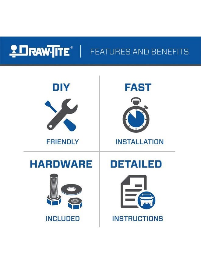 Draw-Tite 76583 Class 3 Trailer Hitch, 2 Inch Receiver, Black, Compatible with 2019-2022 Ford Ranger - Image 4