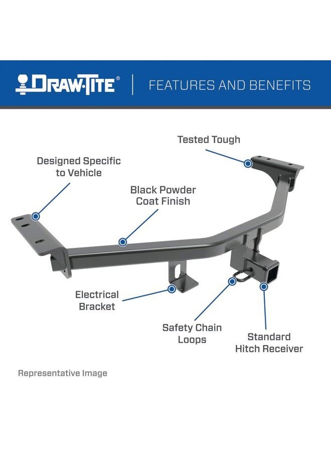 Draw-Tite 76583 Class 3 Trailer Hitch, 2 Inch Receiver, Black, Compatible with 2019-2022 Ford Ranger - Image 2