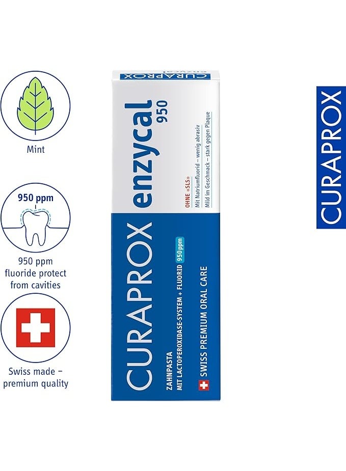 Curaprox Enzycal 950 Toothpaste – Gentle Daily Protection – 75ml - Image 2