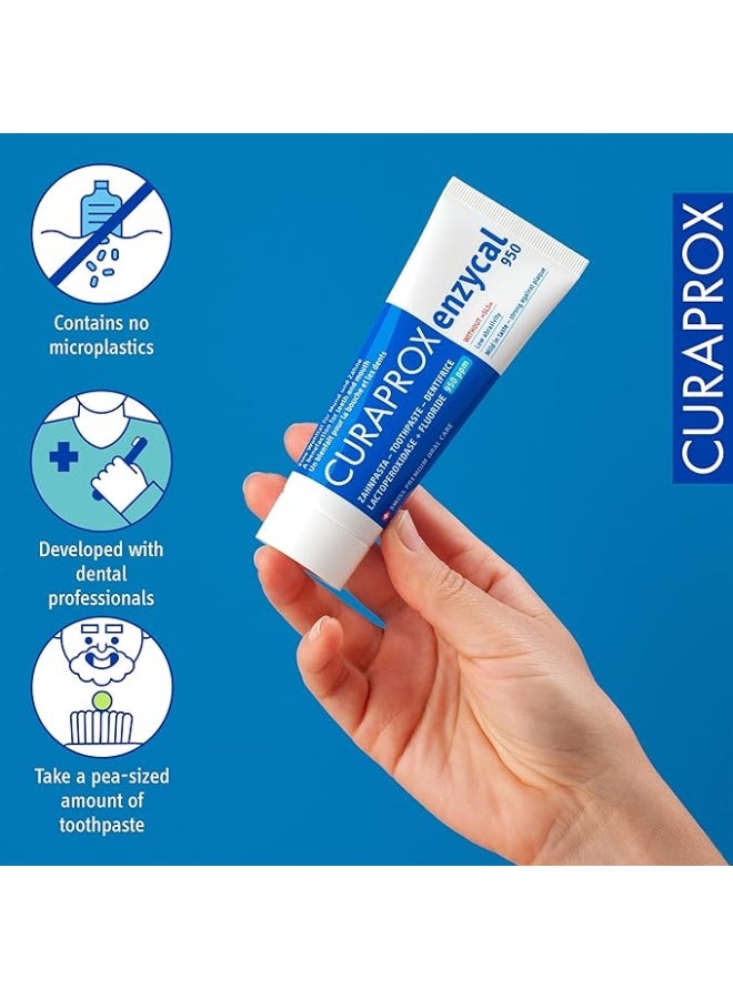 Curaprox Enzycal 950 Toothpaste – Gentle Daily Protection – 75ml - Image 4