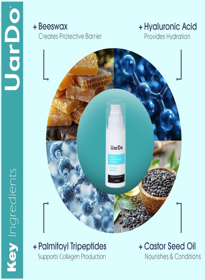 Uardo Quench Hyaluronic Acid Lip Serum 1 Fl Oz / 30 ml - usn108 | Moisturizes Lips | For Dry/Chapped Lips | Hydrating | Adds Plump | For Women and Men - Image 2