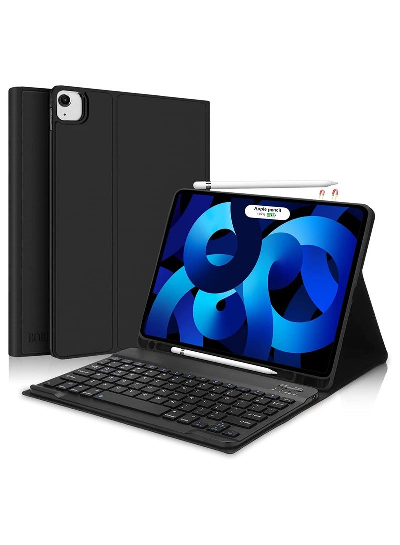 Keyboard Case for iPad Air 4th Generation 10.9 2020 with Pencil Holder,PU Leather Auto Wake/Sleep Smart Cover with BT Detachable Keyboard - Image 1