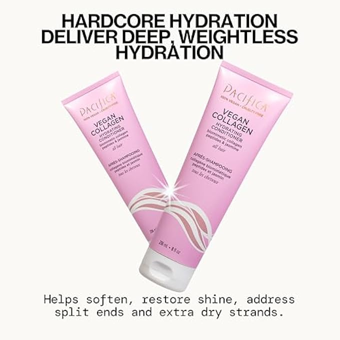 Pacifica BEAUTY, VEGAN COLLAGEN HYDRATING CONDITIONER, AVOCADO OIL, VITAMIN B5, SOFTEN, RESTORE SHINE, ADDRESS SPLIT ENDS, FOR DRY & DAMAGED HAIR, ADD SHINE, MOISTURE, SULFATE & SILICONE FREE, VEGAN - Image 3