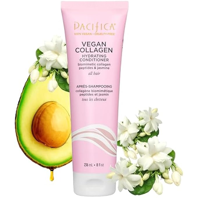Pacifica BEAUTY, VEGAN COLLAGEN HYDRATING CONDITIONER, AVOCADO OIL, VITAMIN B5, SOFTEN, RESTORE SHINE, ADDRESS SPLIT ENDS, FOR DRY & DAMAGED HAIR, ADD SHINE, MOISTURE, SULFATE & SILICONE FREE, VEGAN - Image 1