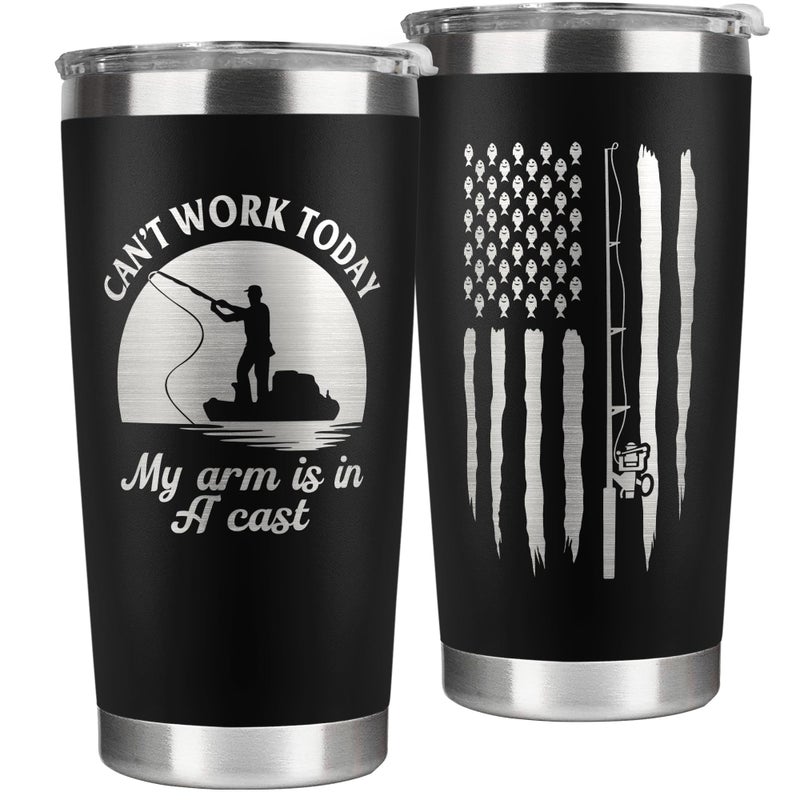 KATLADIZ Fishing Gifts for Men - Fishing Gifts - Gifts for Fisherman  Fisherman Gifts for Men  Fishing Gifts for Boys - Fishing Gifts for Him - Fishing Fathers Day Gift - Fishing Coffee Mug - 20 Oz Tumbler - Image 1