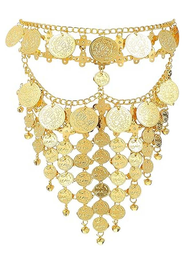 عام قناع وجه حريمي للرقص الشرقي مزين بمجوهرات عملة معدنية على شكل سلسلة ، قناع للرقص الشرقي للهالوين والحفلات التنكرية والرقص - Image 5